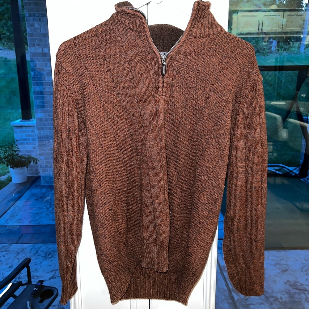 oscar de la renta brown quater zip